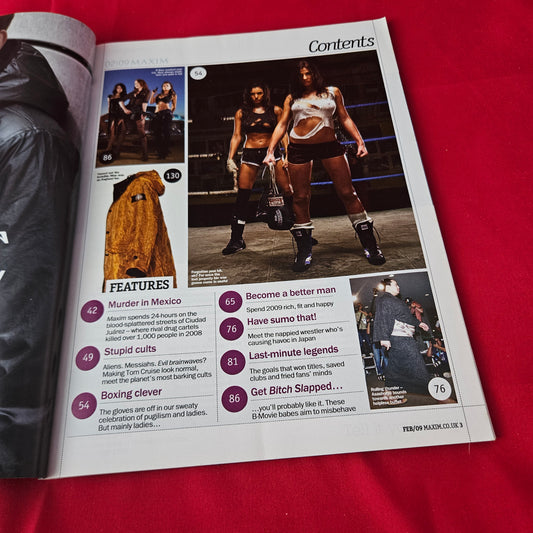 Maxim Magazine February 2009 (1411) Boxing Clever Murder In Mexico Charlie Brooker