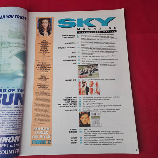 Sky Magazine February 1992 (1414) Mädchen Amick Jodie Foster Kevin Costner River Phoenix