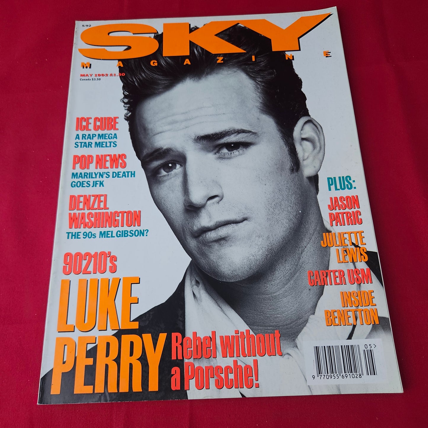 Sky Magazine May 1992 (1414) Luke Perry Denzel Washington Jason Patric Juliette Lewis