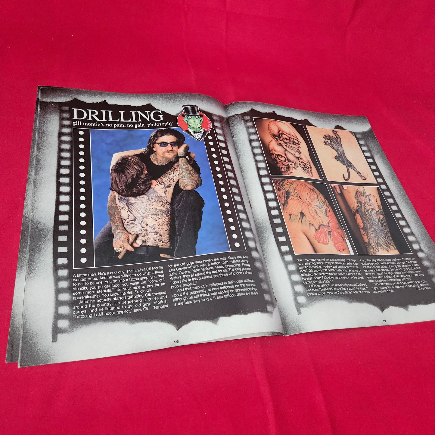 Tattoo Magazine Supplement Inkslinger’s Ball (1416) Skull Lizard Filmstrip Tattoo Artwork