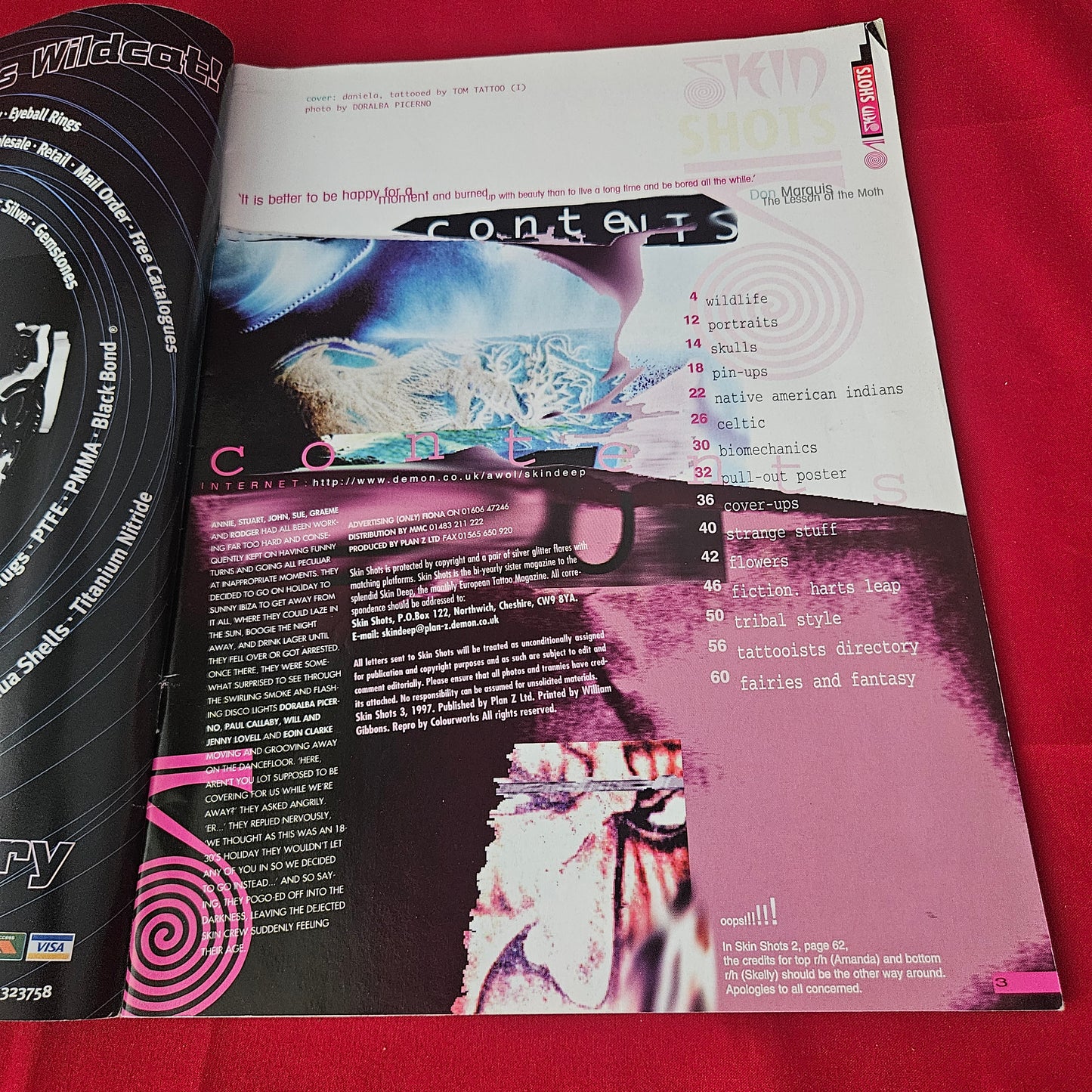 Skin Shots Tattoo Magazine No 3 (1416) Biomechanics Skulls Wildlife Portraits Celtic Tribal Artwor