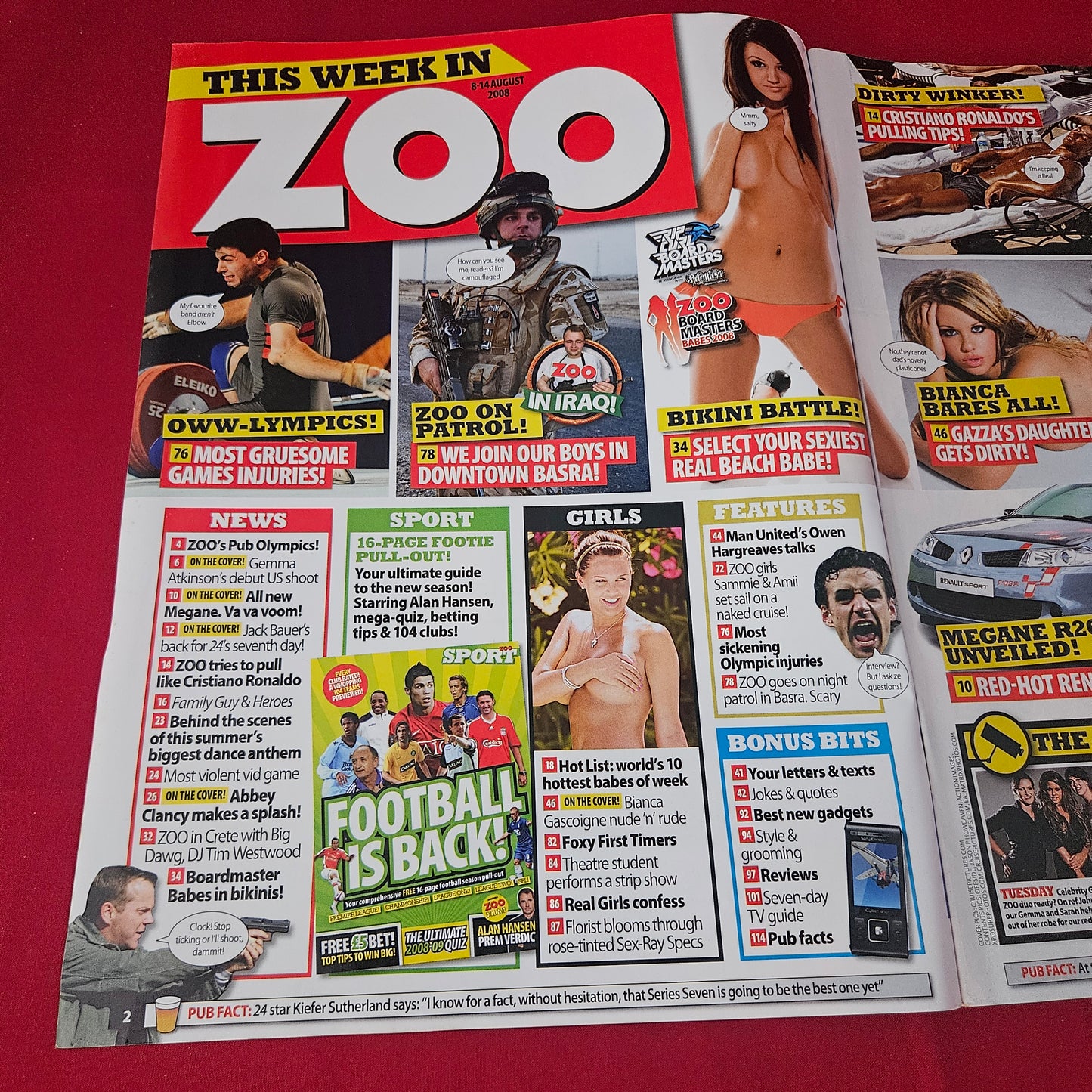 Zoo Magazine 8-14 August 2008 (1417) POSTER Bianca Gascoigne Gemma Atkinson Abbey Clanc