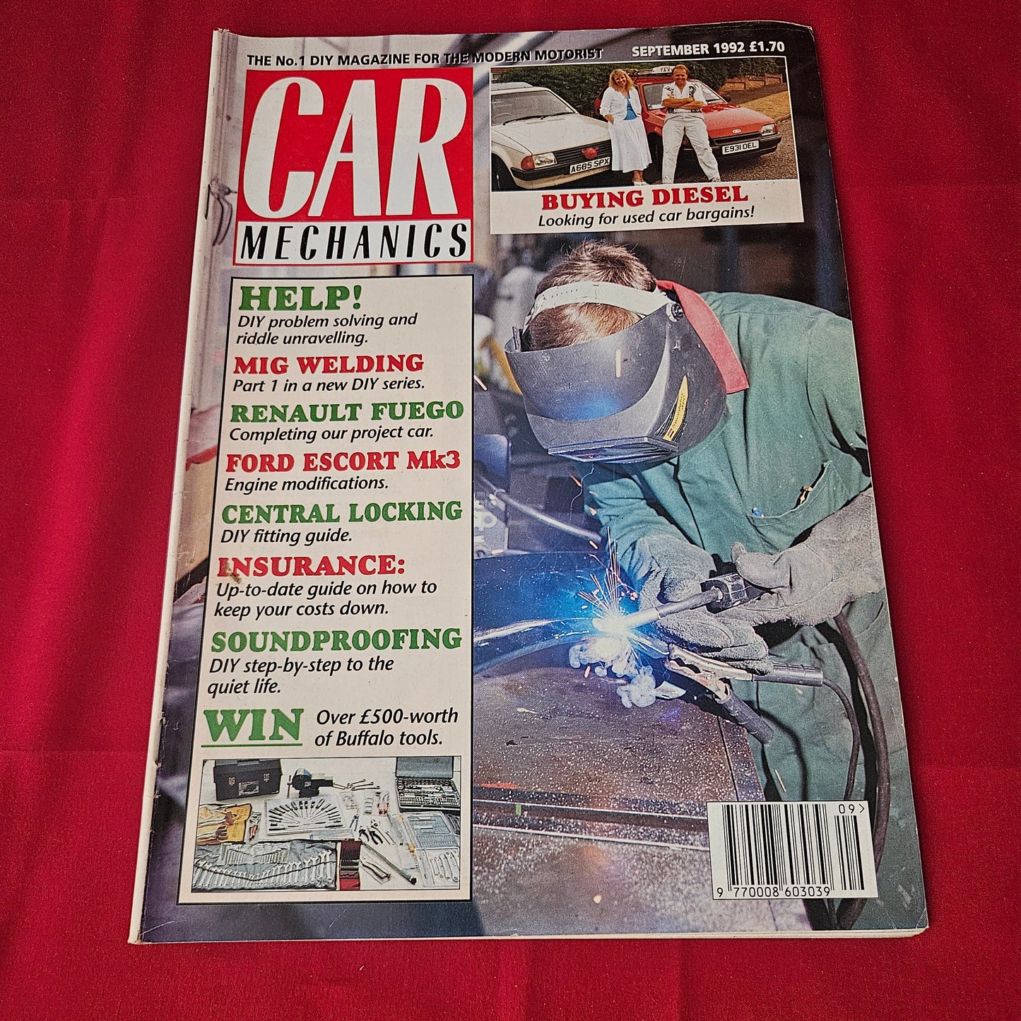 Car Mechanics Magazine September 1992 (1419) Renault Fuego Ford Escort Mk3 Ford Sierra Diesel Cars