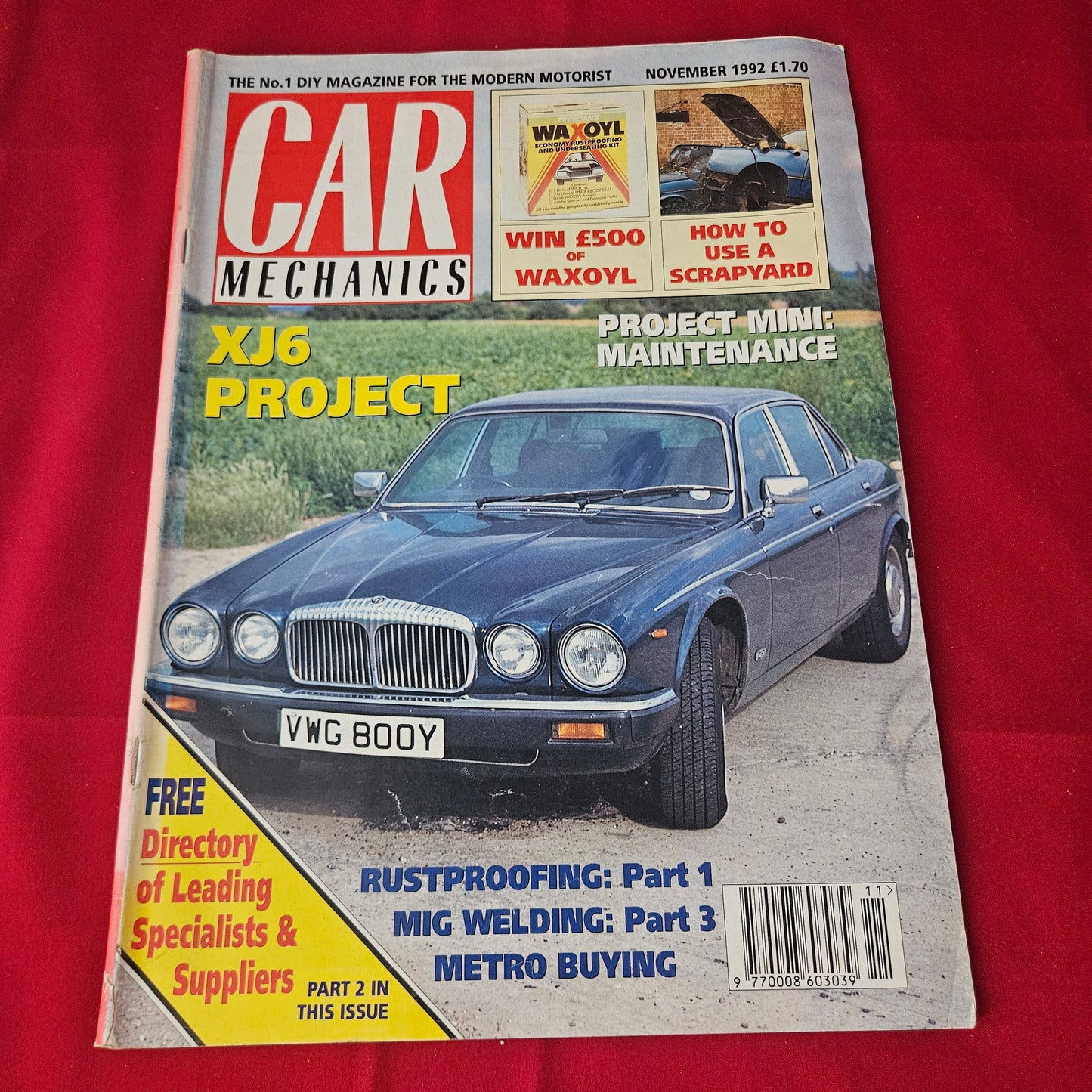 Car Mechanics Magazine November 1992 (1419) Jaguar XJ6 Mini Metro Rustproofing MIG Welding