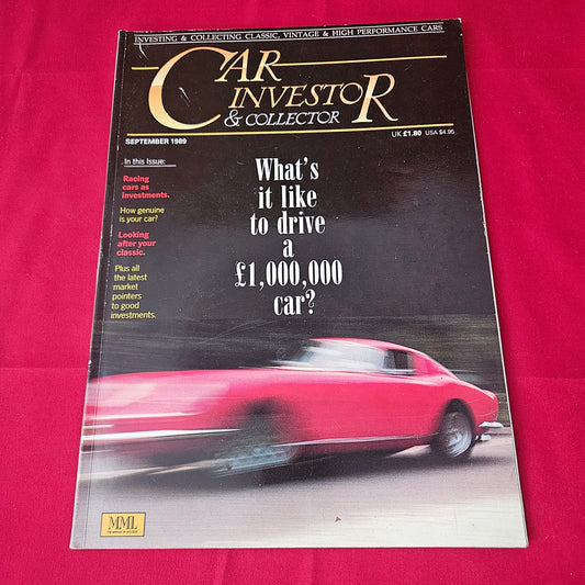 Car Investor & Collector Magazine September 1989 (1419) Ferrari Porsche BMW Racing Cars