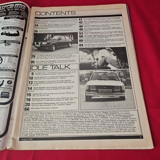 Auto Performance Magazine August 1984 (1419) Ford Escort Rally Fiesta XR2 Mini Project 1400
