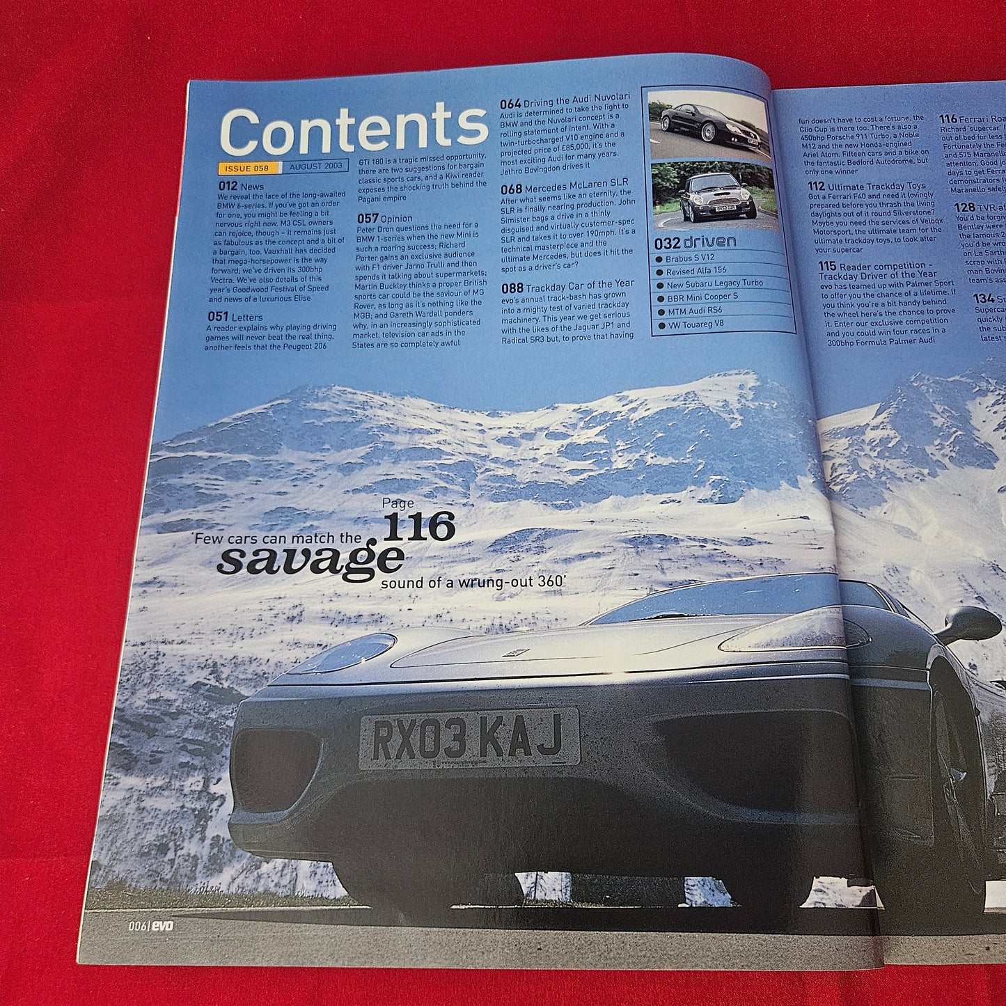 evo Magazine August 2003 (1420) Lamborghini Gallardo Mercedes McLaren SLR Ferrari 360 Modena 575 Maranello
