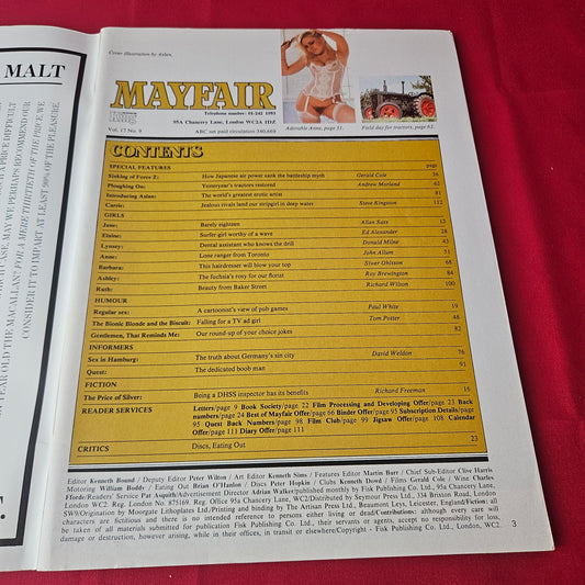 Mayfair Magazine Vol 17 No 9 (1421) Anne Markham Jane Elaine Lynsey Barbara Ashley Rut
