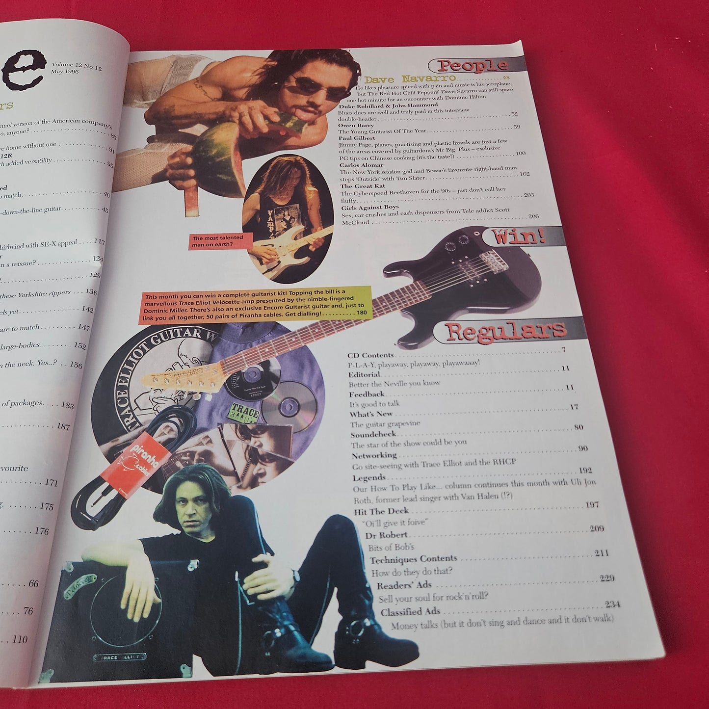 Guitarist Magazine May 1996 (1422) Dave Navarro Paul Gilbert Carlos Alomar Flea Chilis Owen Barry