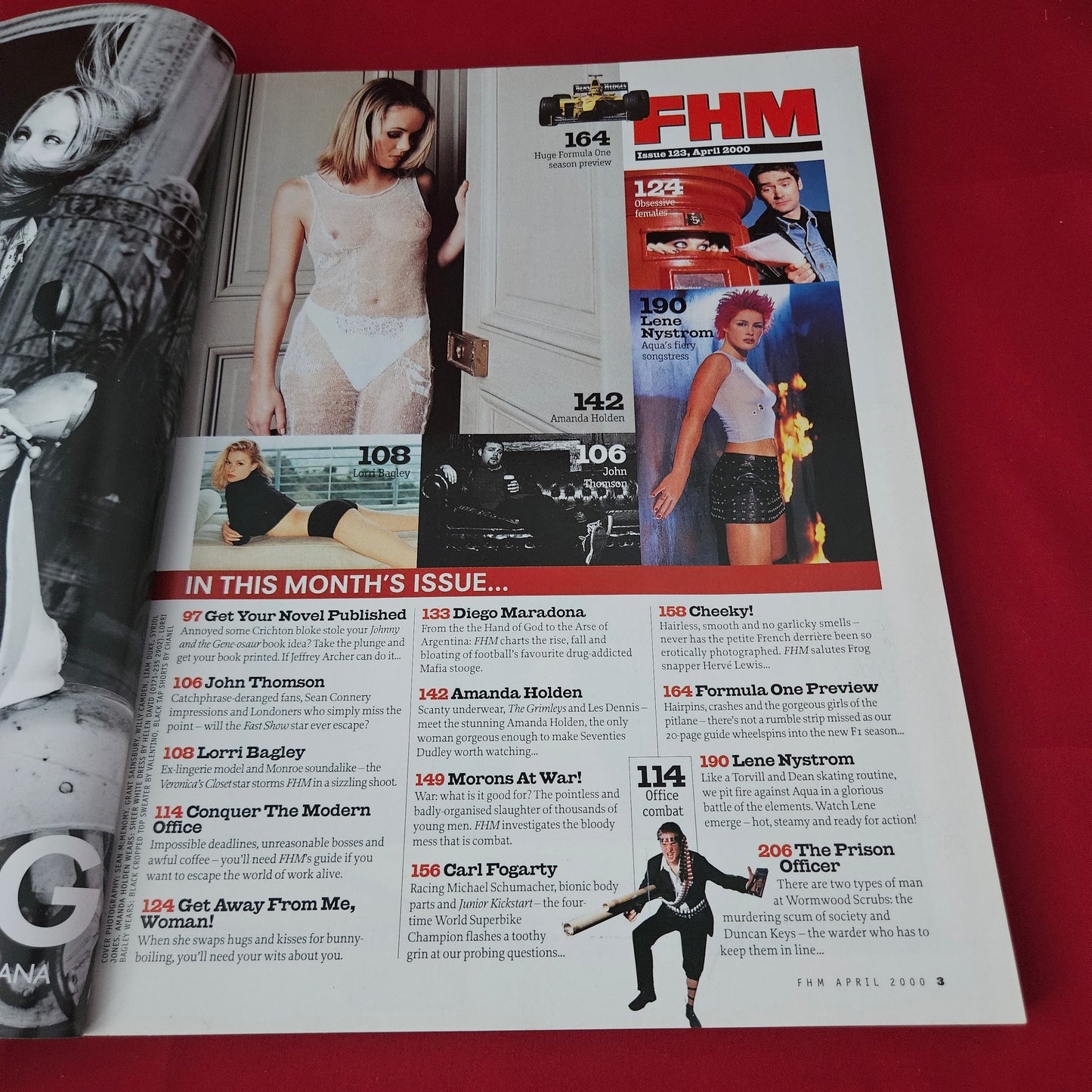FHM Magazine April 2000 (1425) Lene Nystrom Aqua Cover Amanda Holden Lorri Bagley