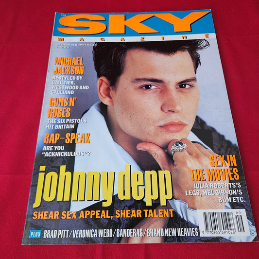 Sky Magazine September 1991 (1428) Johnny Depp Michael Jackson Guns N Roses Brad Pitt