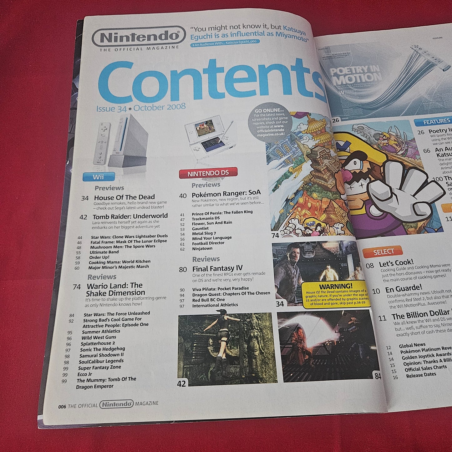 Nintendo Official Magazine October 2008 (1430) Wario Land Star Wars Final Fantasy IV Wii DS