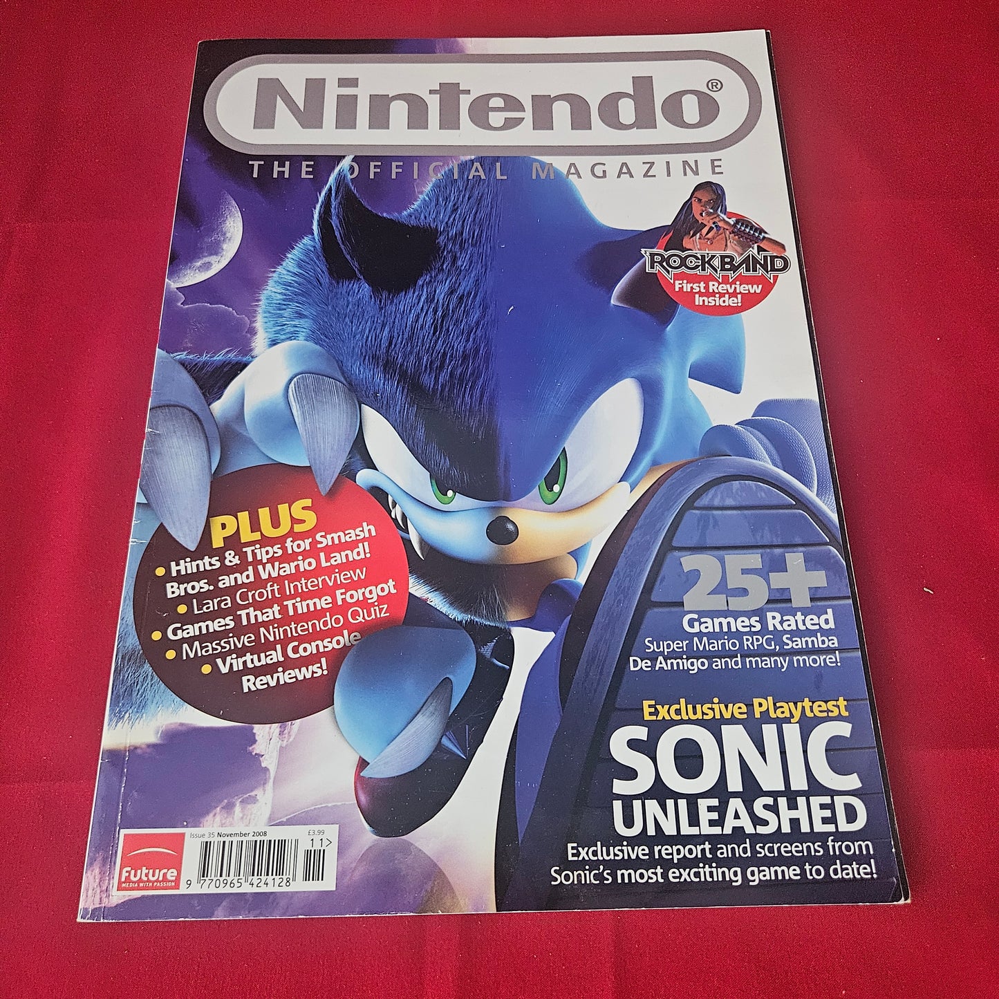 Nintendo Official Magazine November 2008 (1430) Sonic Unleashed Super Mario RPG Rock Band
