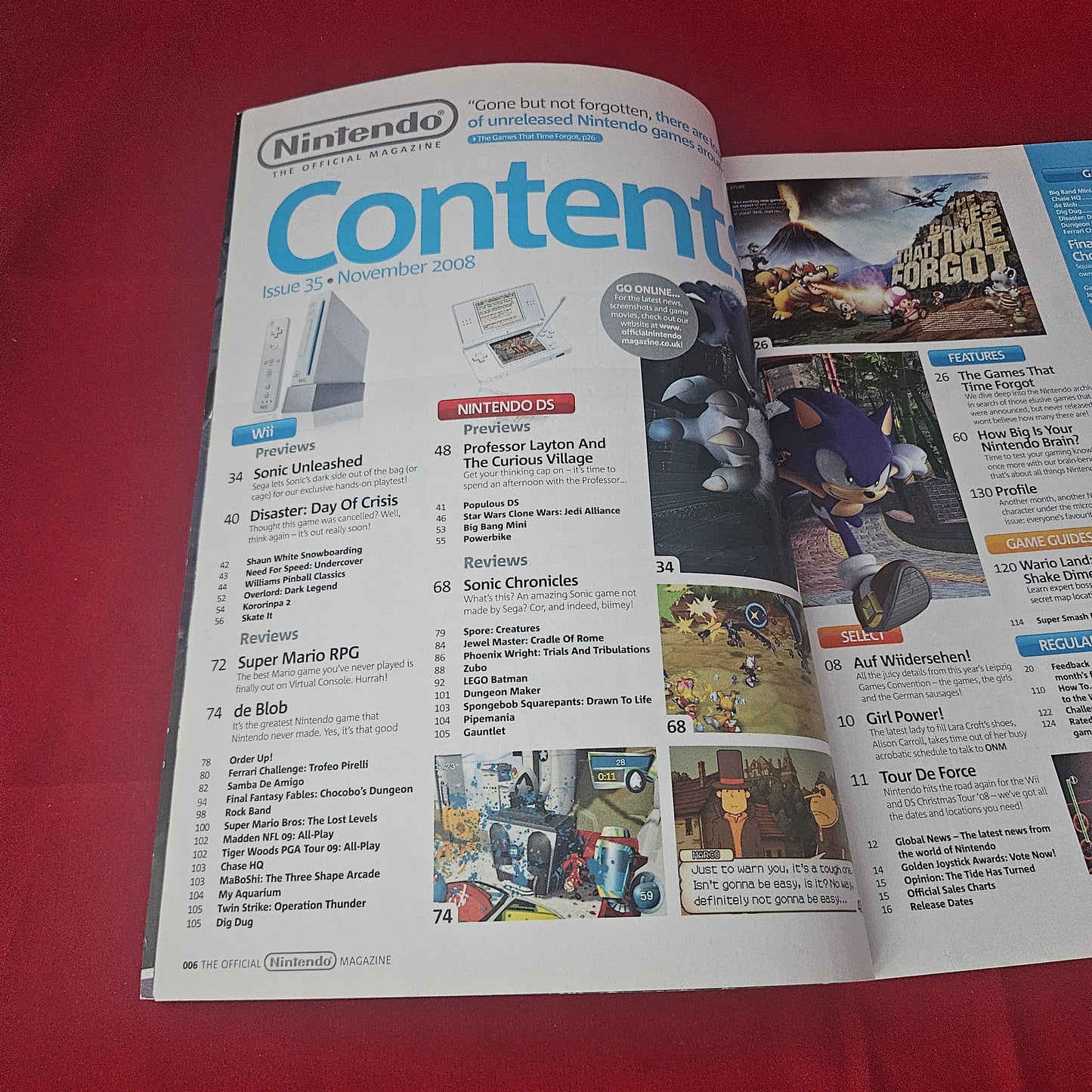 Nintendo Official Magazine November 2008 (1430) Sonic Unleashed Super Mario RPG Rock Band