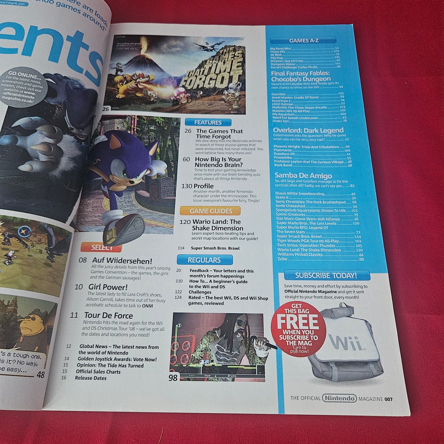 Nintendo Official Magazine November 2008 (1430) Sonic Unleashed Super Mario RPG Rock Band