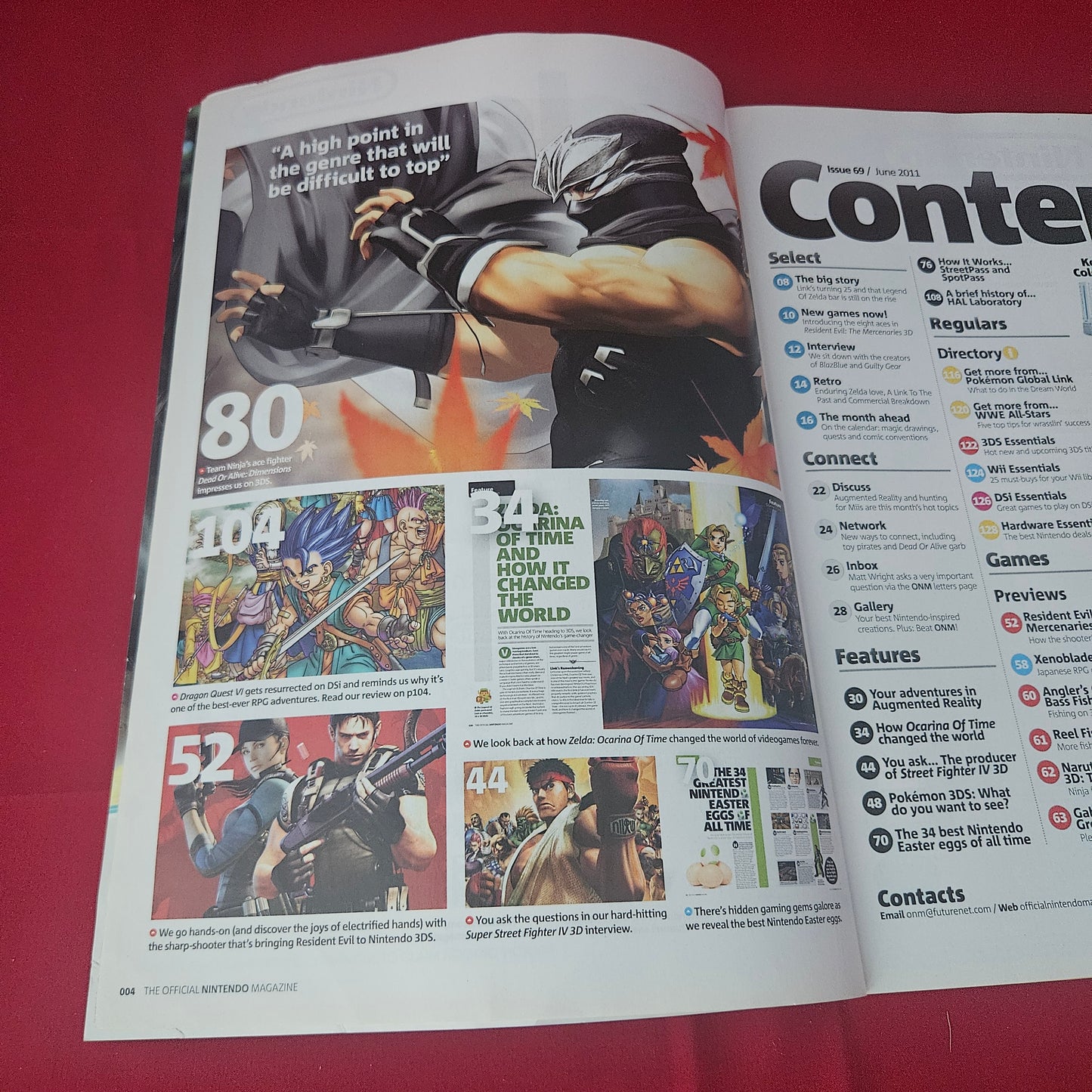 Nintendo The Official Magazine June 2011 (1430) Dragon Quest VI Ocarina Of Time Resident Evil 3DS