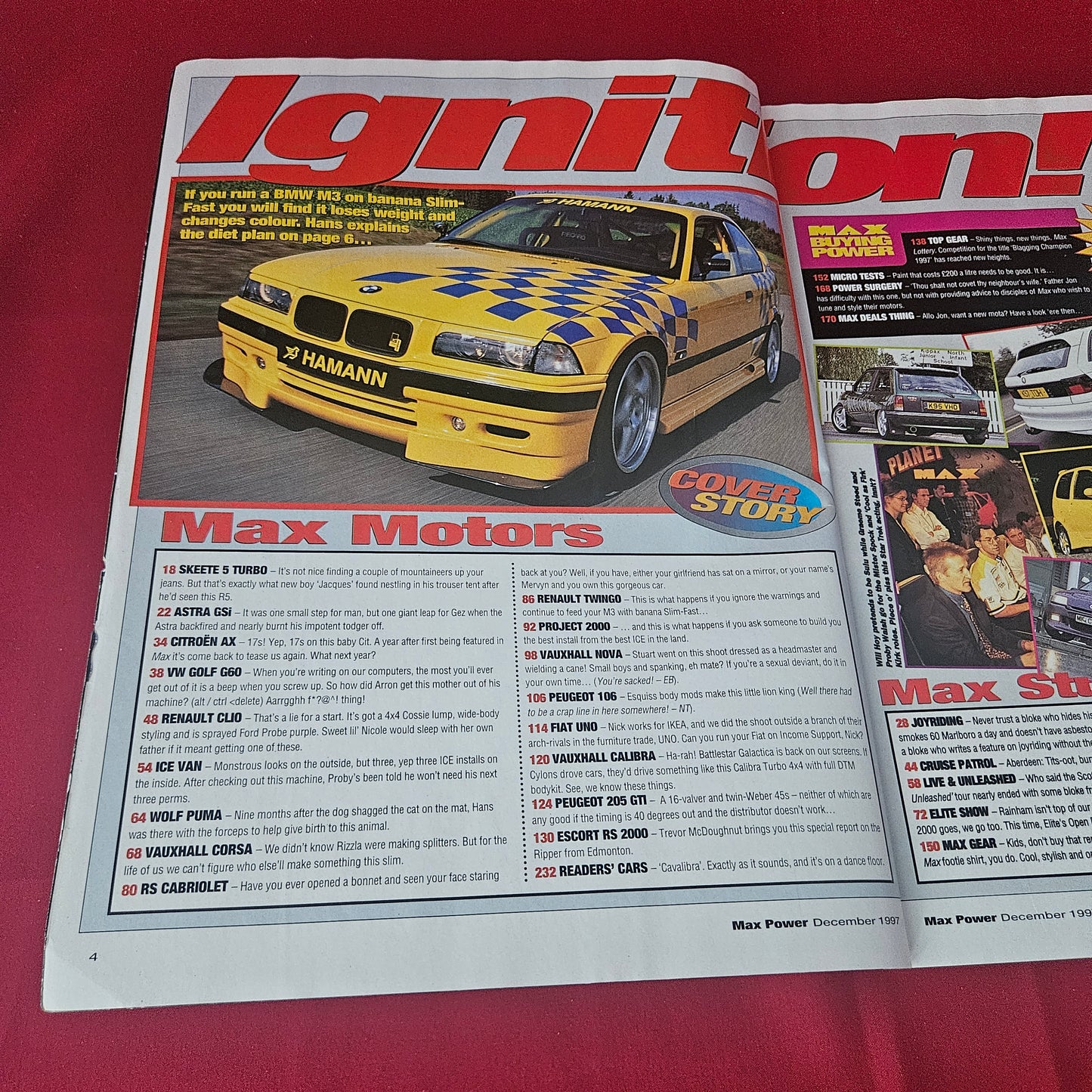 Max Power Magazine December 1997 (1431) Astra GSi VW Golf G60 Vauchall Nova