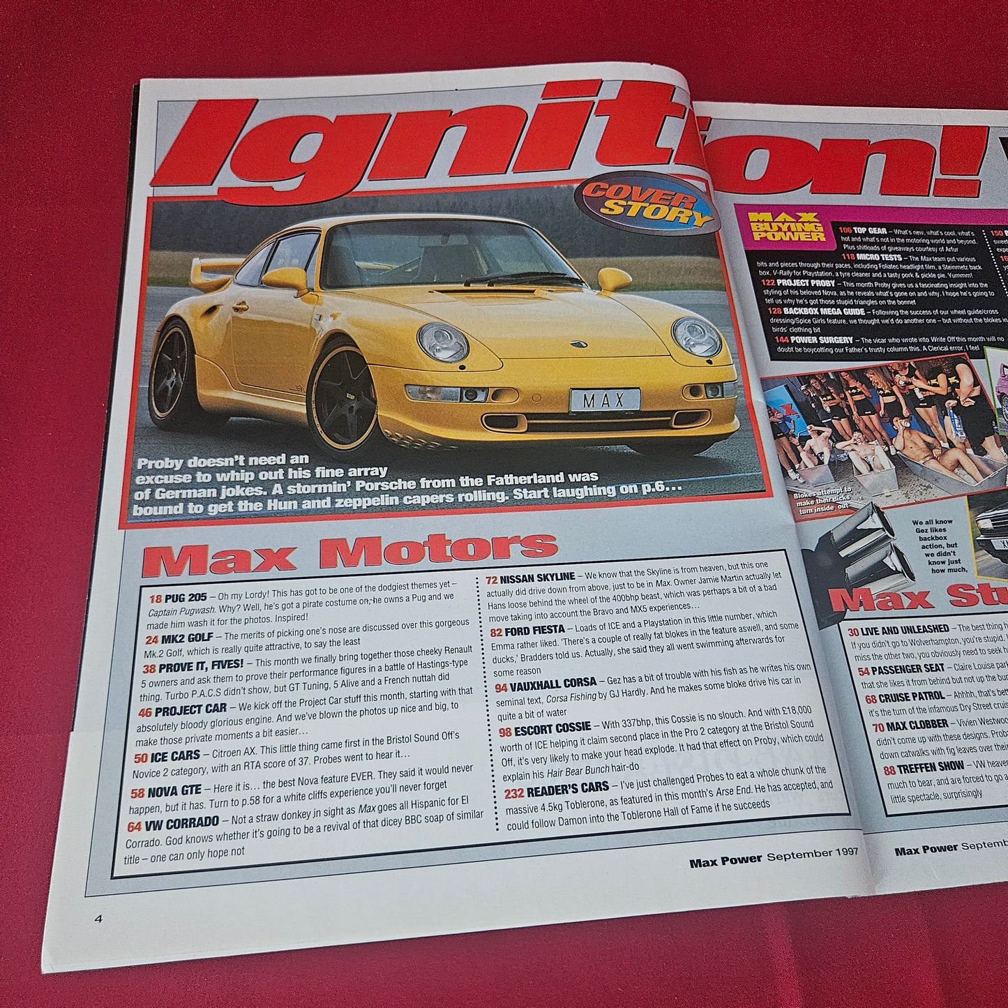 Max Power Magazine September 1997 (1431) Nissan Skyline MK2 Golf Nova GTE Porsche