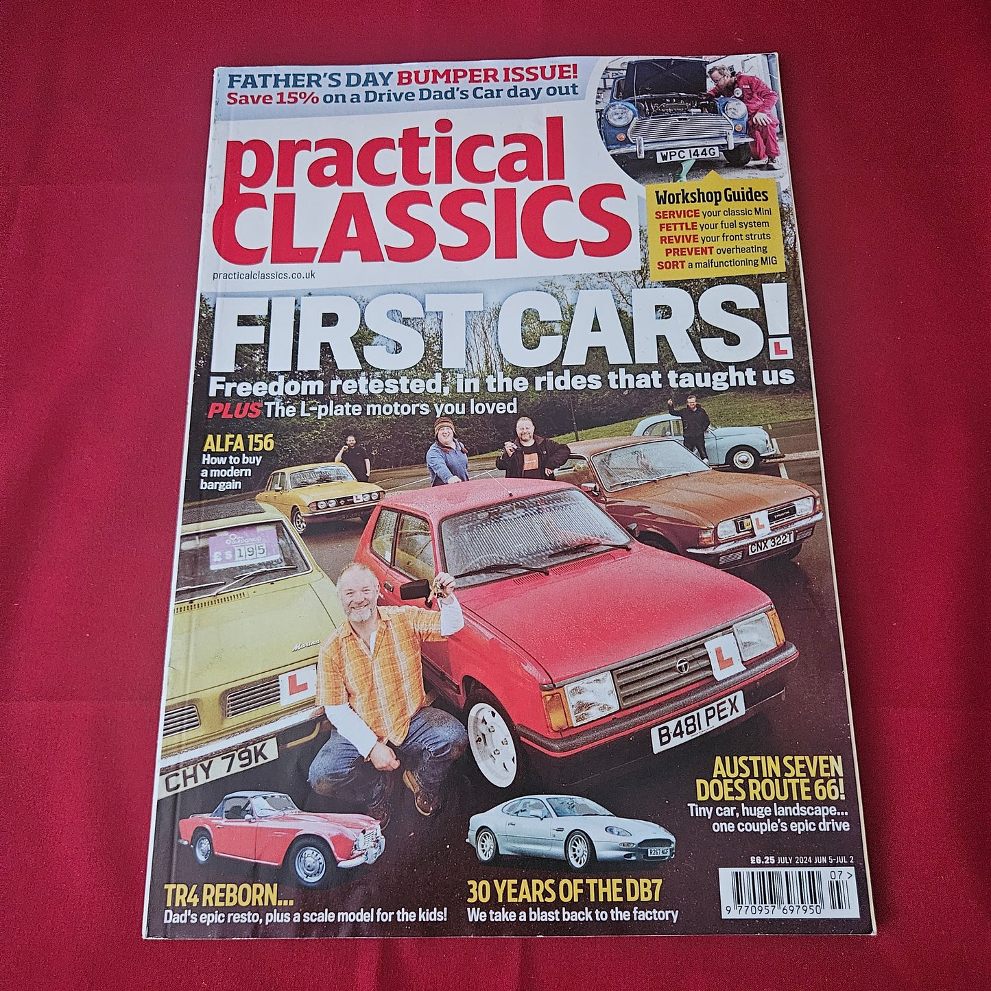Practical Classics Magazine July 2024 (1432) Alfa 156 TR4 Aston DB7 Austin Seven