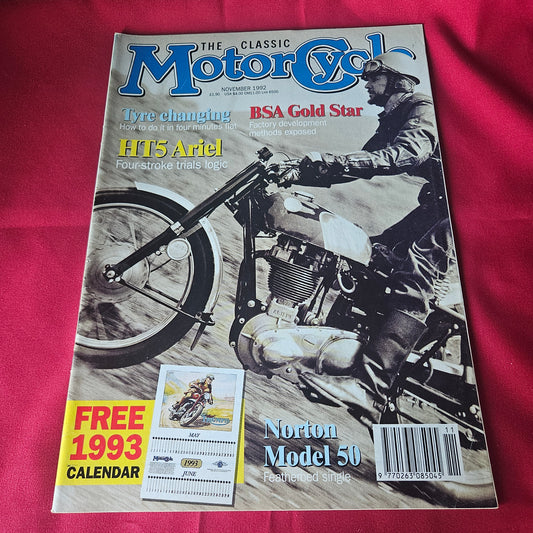 The Classic Motor Cycle Magazine November 1992 Norton Model 50 BSA Gold Star HT5 Ariel SKU 1436