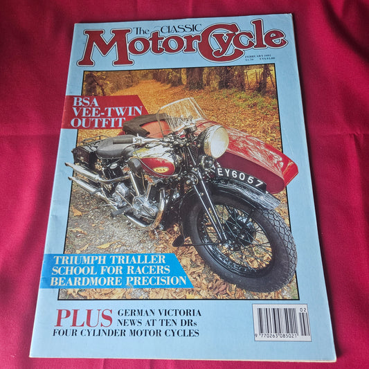 The Classic Motor Cycle Magazine February 1991 BSA Vee-Twin Outfit Triumph Trialler SKU 1436