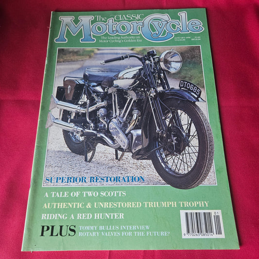The Classic Motor Cycle Magazine January 1990 Triumph Trophy Scott Red Hunter SKU 1436
