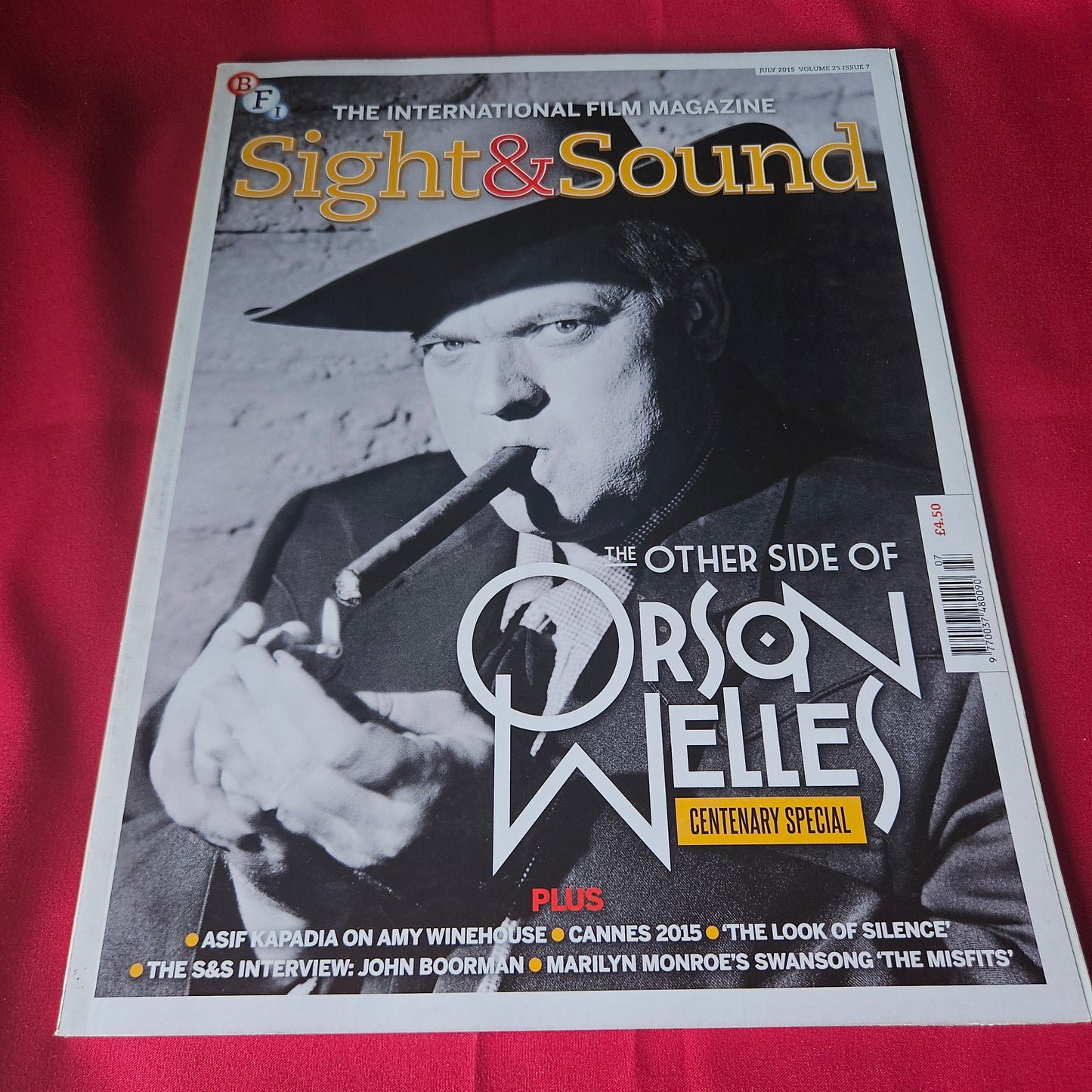 Sight & Sound Magazine July 2015 Orson Welles Amy The Misfits Look of Silence SKU 1438