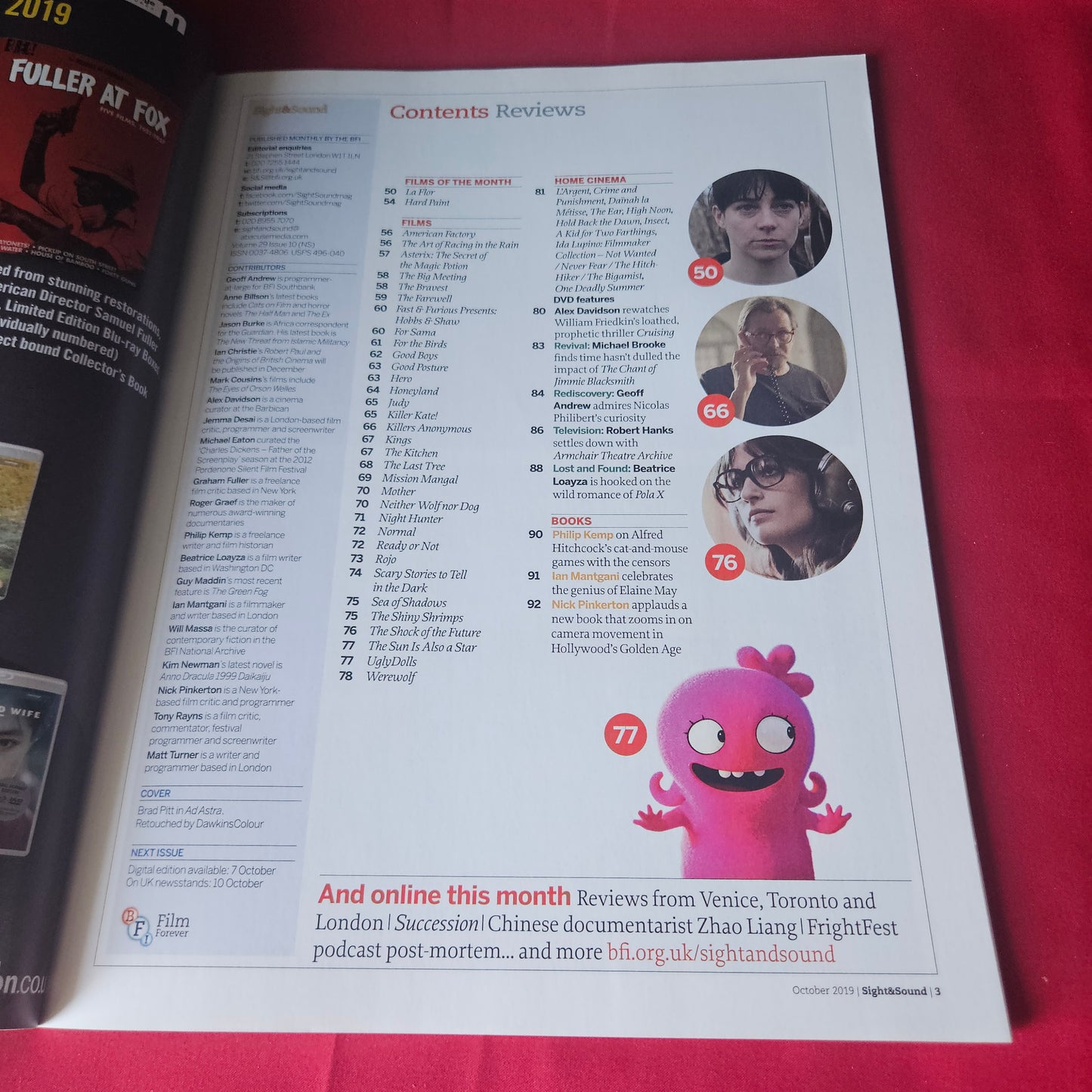 Sight & Sound Magazine October 2019 Ad Astra Brad Pitt For Sama The Last Tree (1438)