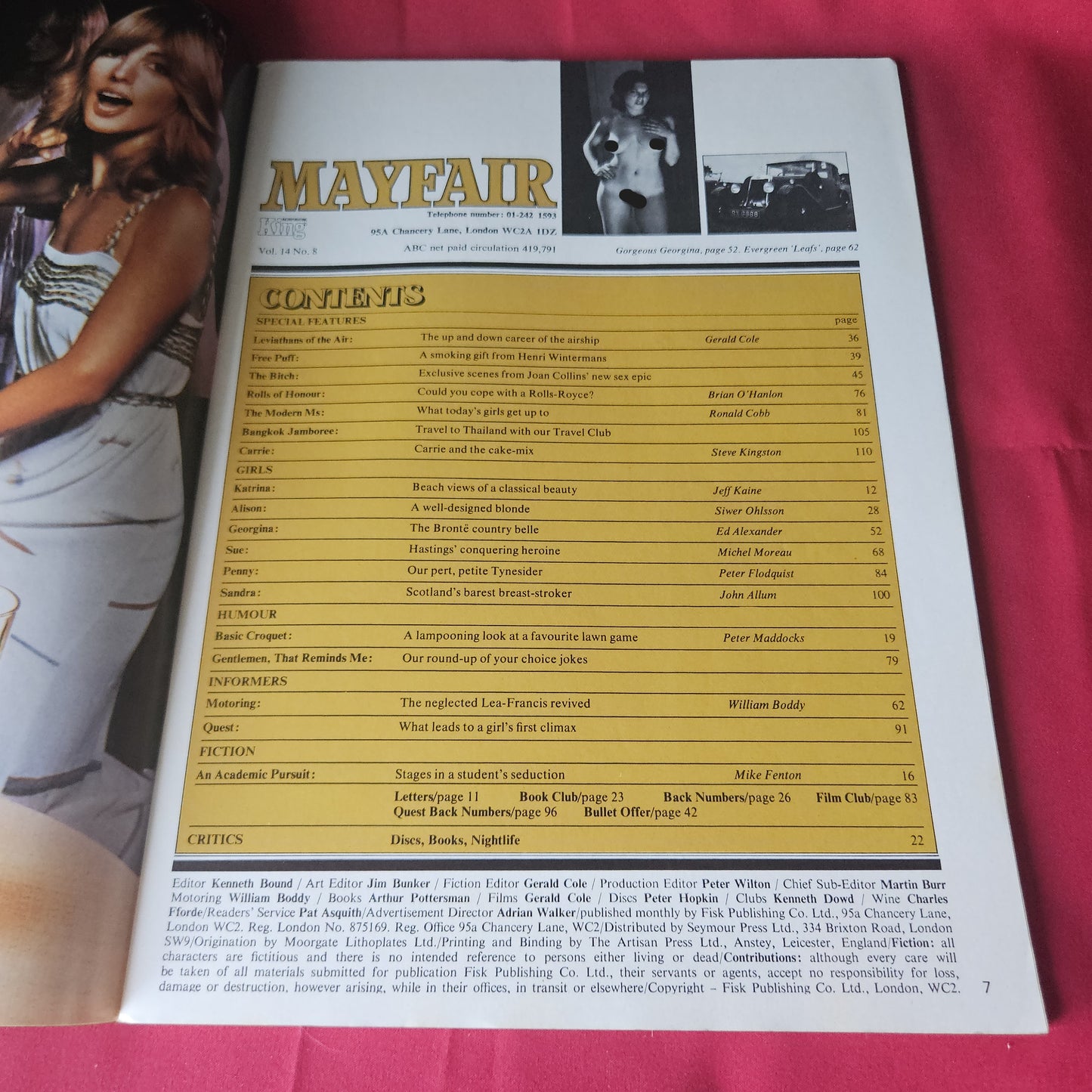 Mayfair Magazine Vol 14 No 8 1979 Georgina Wilson Katrina Alison Sandra (1439)