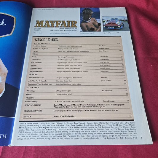 Mayfair Magazine Vol 21 No 8 Gail Thackray Sarah Jane Shirley Andrea-Louise (1439)