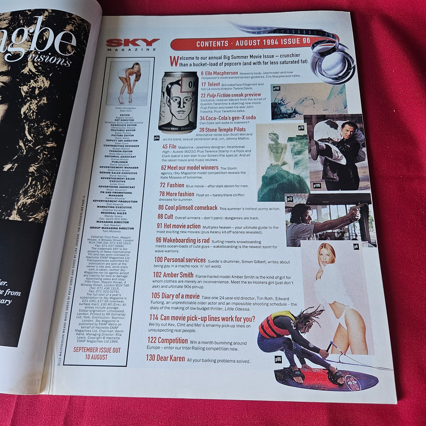 Sky Magazine August 1994 Issue 96 Elle Macpherson Tarantino Travolta (1443)