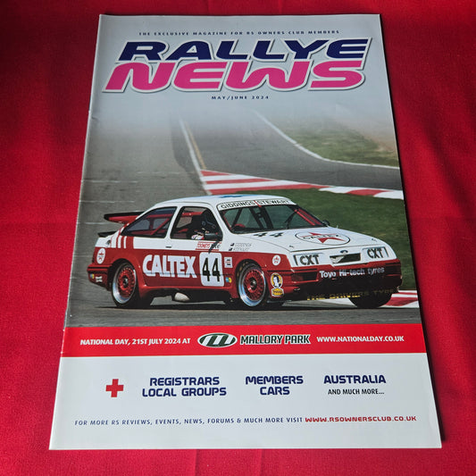 Rallye News Magazine May June 2024 Ford Sierra RS Cosworth Caltex Race Car (1448)