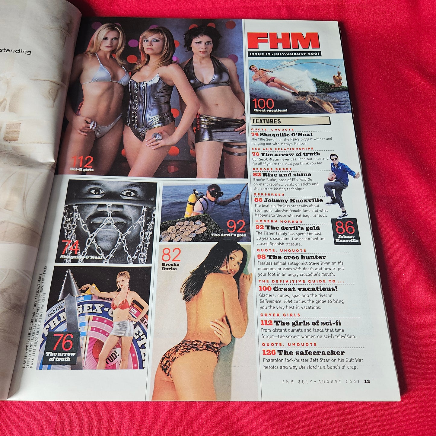 FHM Magazine US July August 2001 Brooke Burke Johnny Knoxville Sci-Fi Girls Foldout (1451)