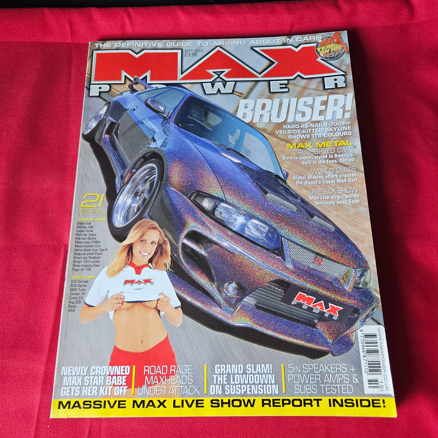 Max Power Magazine September 2003 RARE Nissan Skyline GTR Honda Civic Nikkala SKU 1455