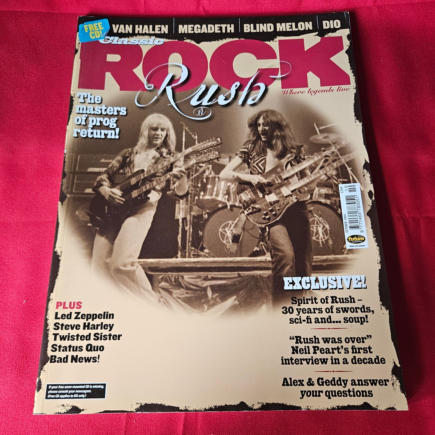 Classic Rock Magazine October 2004 Rush Neil Peart Geddy Lee Alex Lifeson 1456