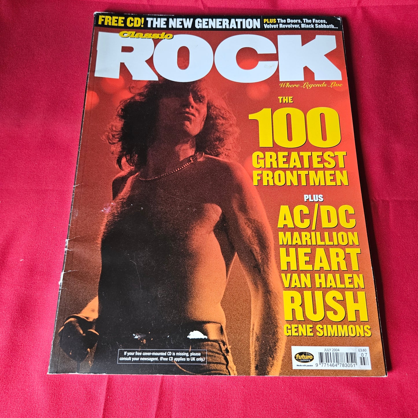 Classic Rock Magazine July 2004 AC/DC Gene Simmons Heart Rush Van Halen SKU 1456