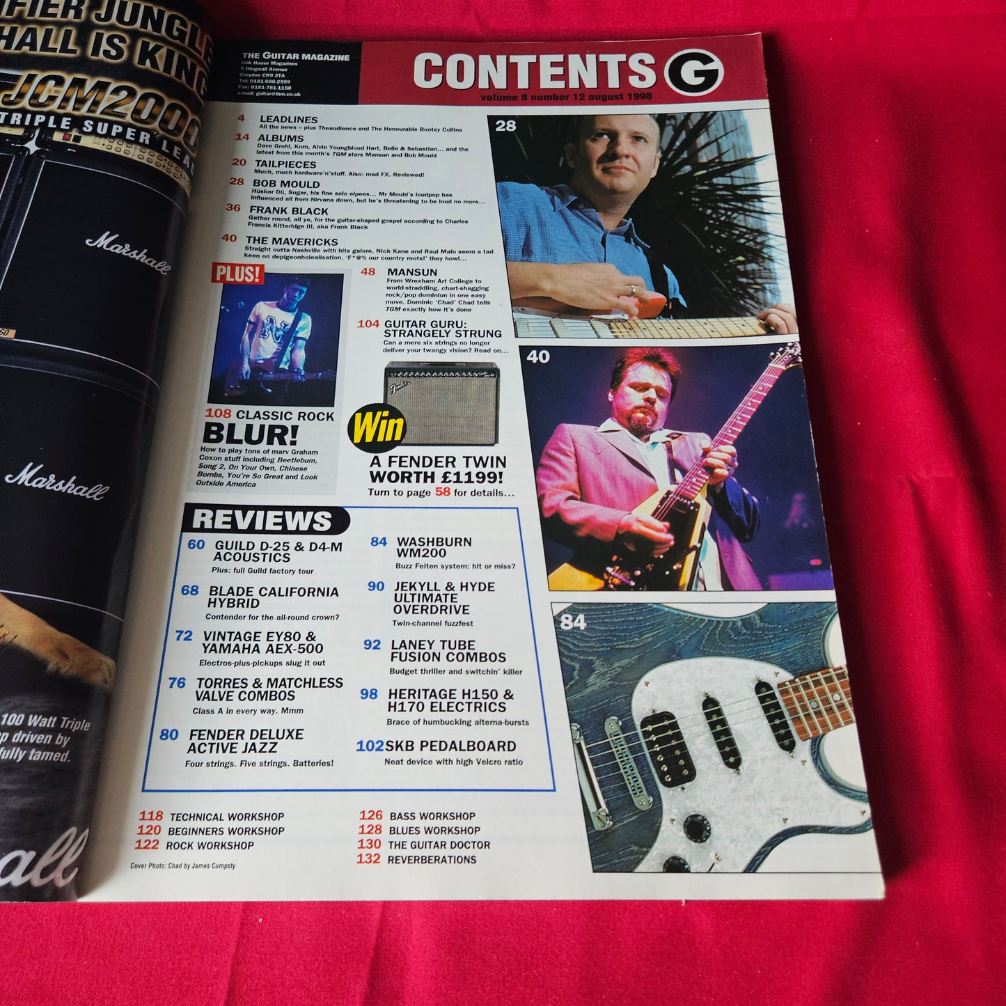 The Guitar Magazine September 1998 Mansun Bob Mould Frank Black Blur Anthrax 1457