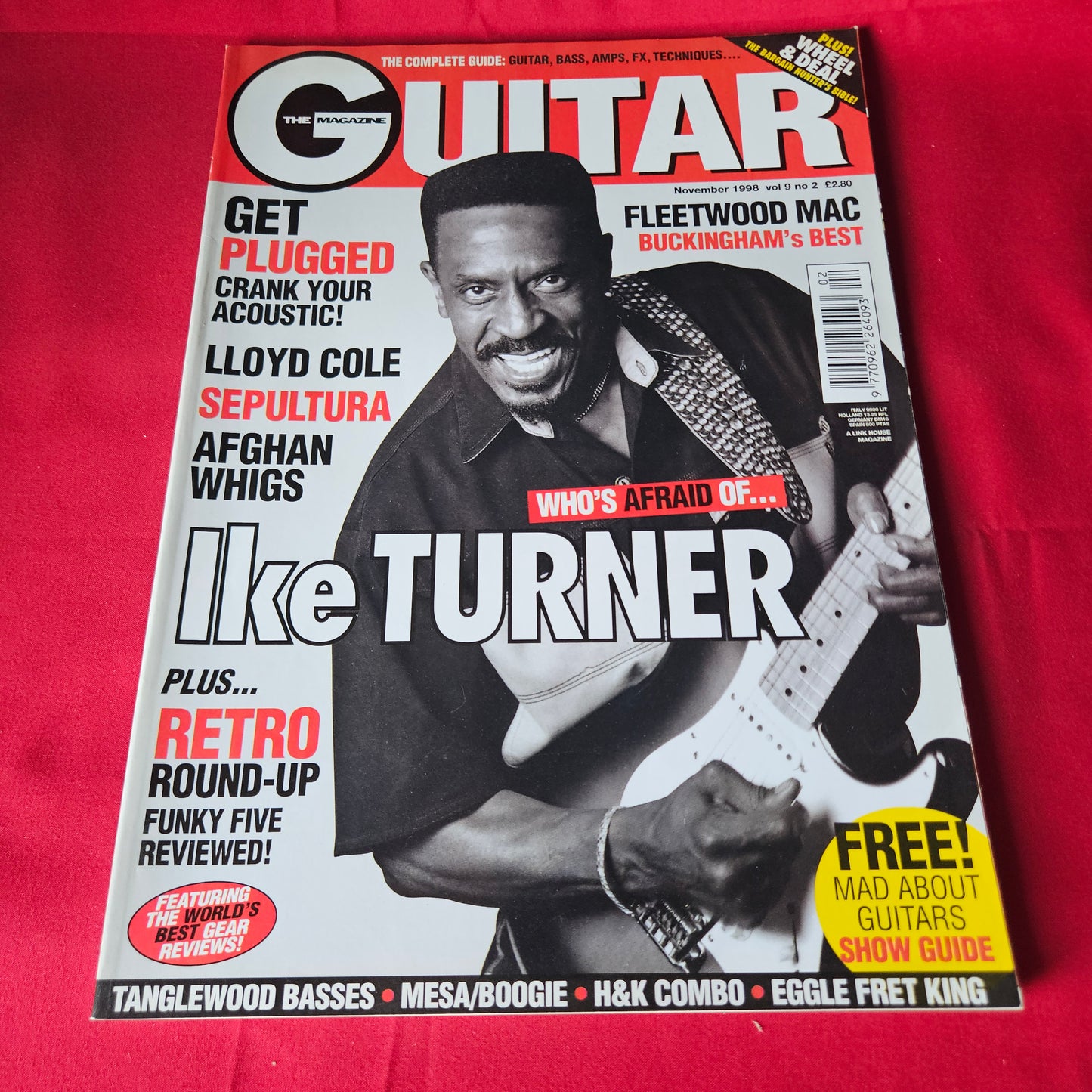 The Guitar Magazine November 1998 Ike Turner Fleetwood Mac Sepultura Afghan Whigs SKU 1457