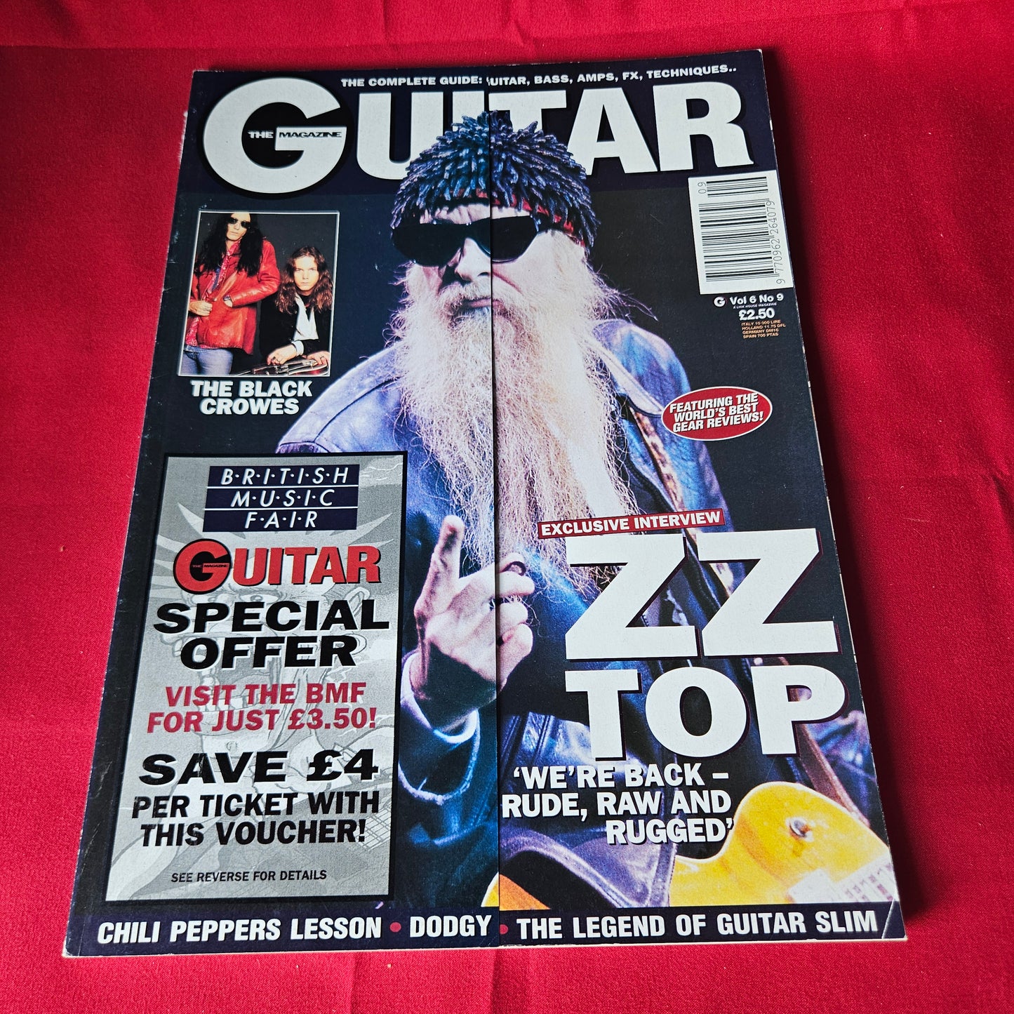 The Guitar Magazine August 1996 Rare ZZ Top Billy Gibbons Black Crowes SKU 1457