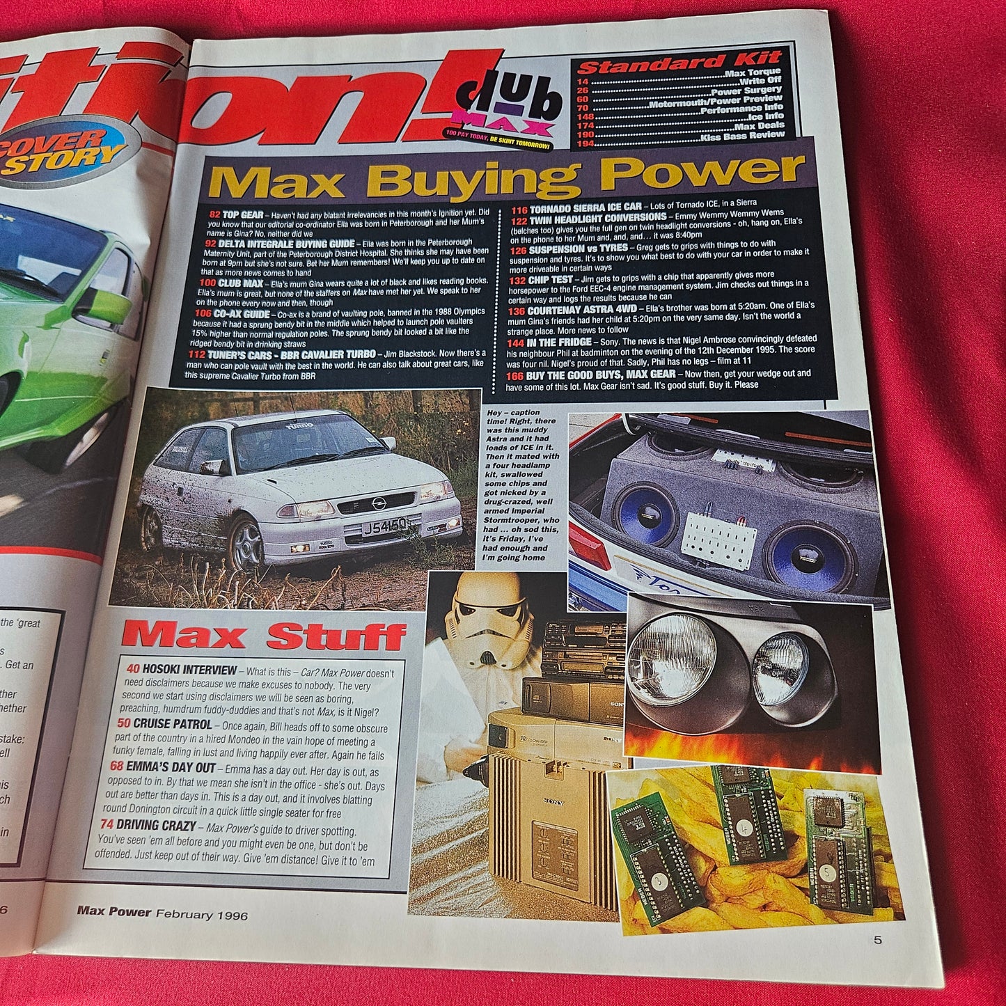 Max Power Magazine February 1996 Vauxhall Astra GTE Turbo Mazda RX-7 Skyline R5 GT SKU 1459