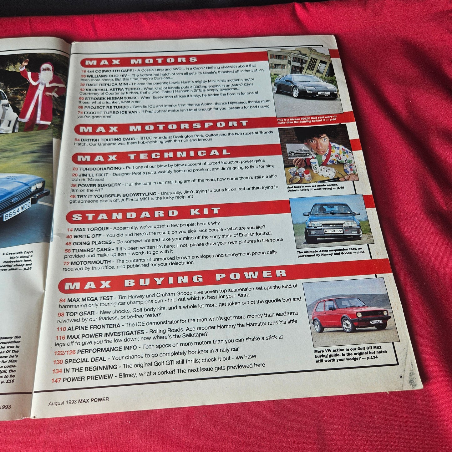 Max Power Magazine August 1993 Rieger Golf Cabrio Astra Turbo Capri 300ZX SKU 1459