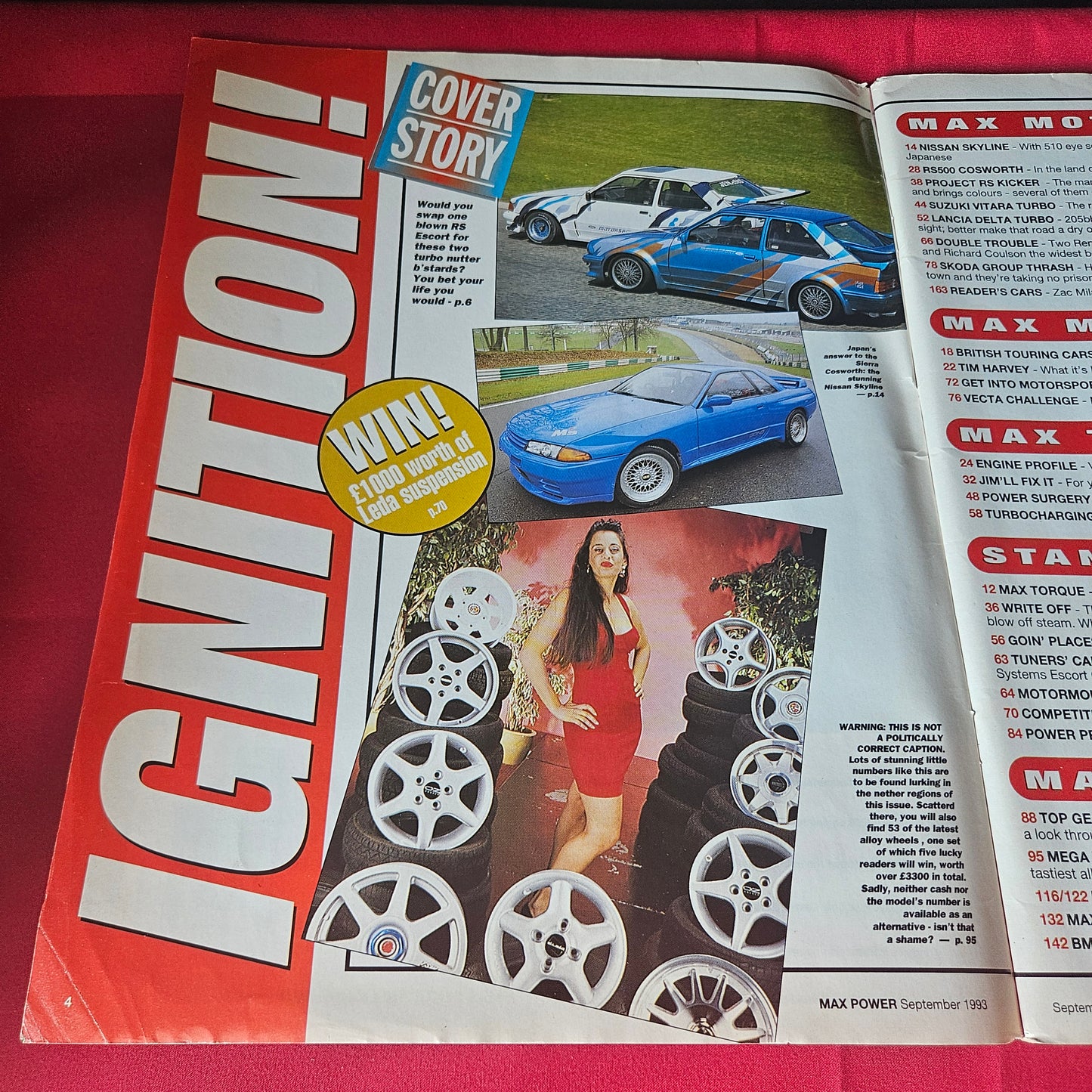Max Power Magazine September 1993 Escort RS Turbo Nissan Skyline Lancia Delta SKU 1459
