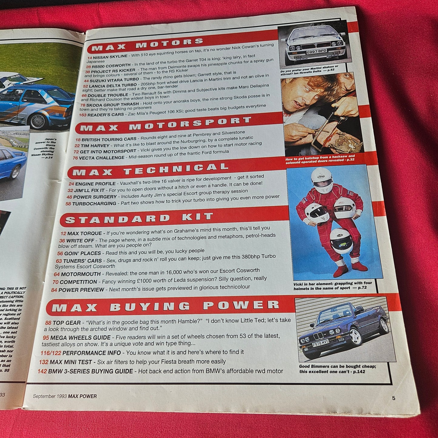 Max Power Magazine September 1993 Escort RS Turbo Nissan Skyline Lancia Delta SKU 1459
