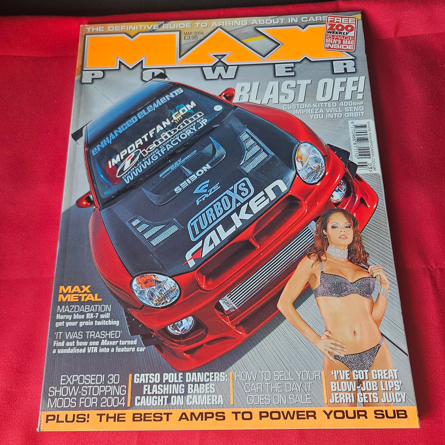Max Power Magazine March 2004 Subaru Impreza Mazda RX-7 Honda Integra SKU 1459