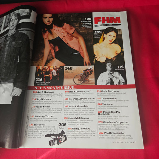 FHM Magazine October 1999 Charisma Carpenter Beverley Turner Ray Winstone 1463