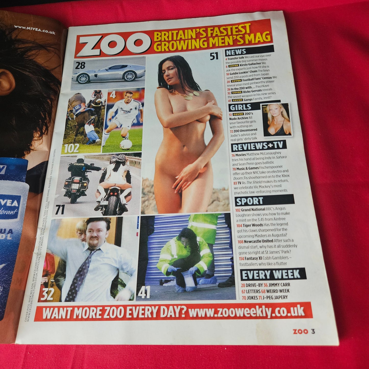 Zoo Magazine 8-14 April 2005 Ricky Gervais Kirsty Gallagher Gerrard 1464