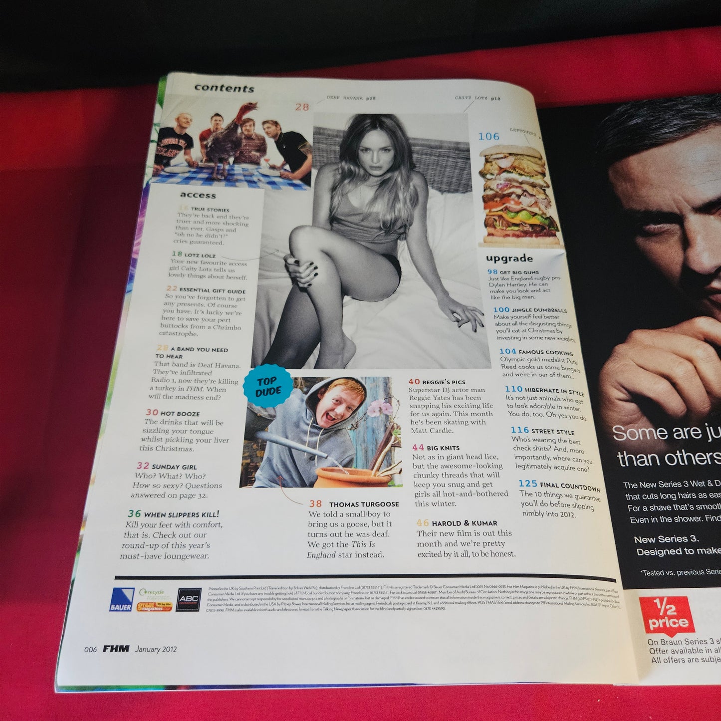FHM Magazine January 2012 Olivia Munn LMFAO Reggie Yates Emily SKU 1474