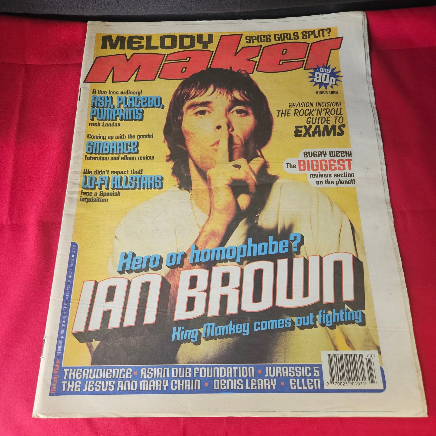 Melody Maker Magazine 6 June 1998 Ian Brown Placebo Smashing Pumpkins Embrace NP002