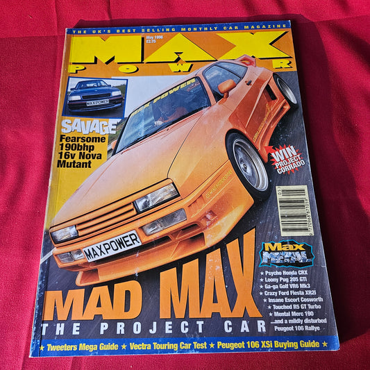 Max Power Magazine May 1996 Project Corrado Nova 16V Escort Cosworth Golf VR6 SKU 1487