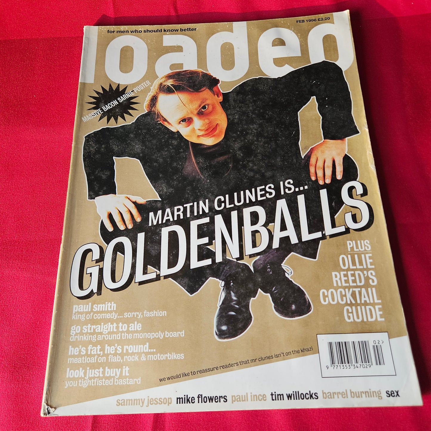 Loaded Magazine February 1996 Issue 22 Martin Clunes Ollie Reed Paul Ince SKU 1488